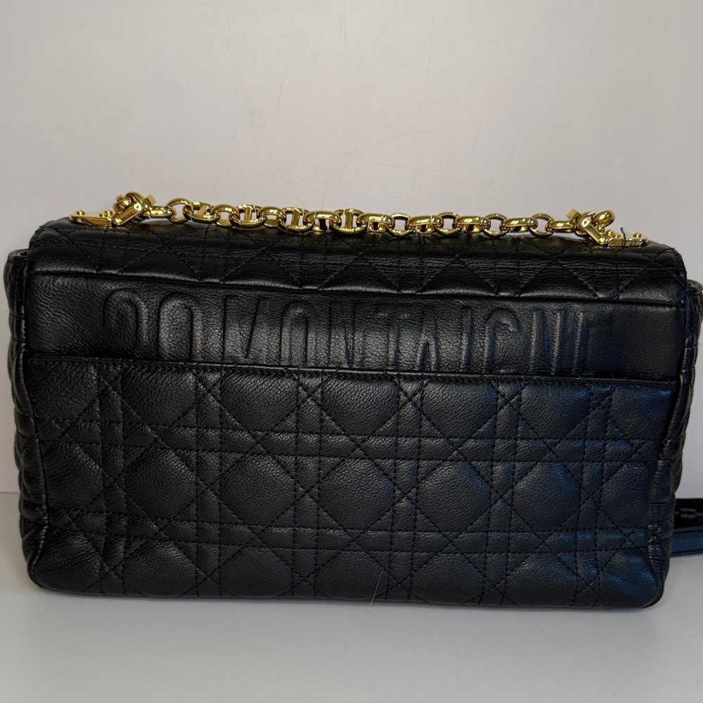 Dior Large Caro Black Cannage Shoulder Bag with Gold Chain - Picture 3 of 16